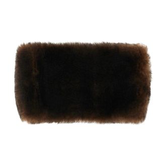 Valentino Garavani Diadema con ribete de pelo - Accessories - Mujer - Marr&oacute;n - ONE SIZE