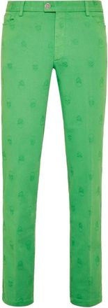 Philipp Plein Chinos Broek Skull - Heren - Chinos - Groen - 2XL - Katoen - Broeken