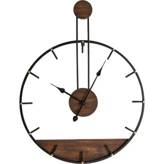 Beliani Orologio da parete con cornice in metallo nero Taugon