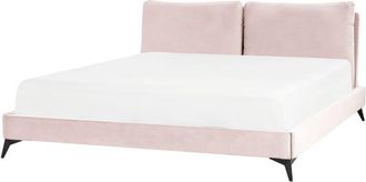 Beliani Beliani - Letto imbottito moderno in velluto rosa 180 x 200 cm Melle