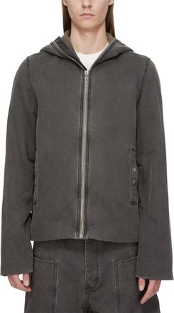 Rick Owens Boxy Silhouette Zip-Front Jacket With Vintage Wash