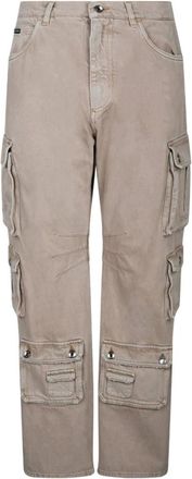 Dolce & Gabbana Straight Fit Jeans, male, Beige, S, Beige Cargo Trousers Wide Leg