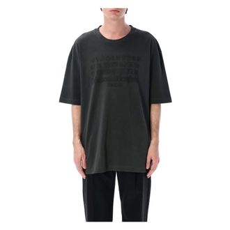 Maison Margiela T-Shirts, male, Black, L, Embroidered Logo T-Shirt