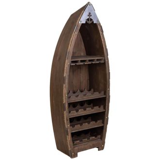 Wanderlust Deco Estanter&iacute;a botellero de madera y metal marr&oacute;n 61x31x154h cm