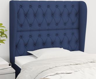 vidaXL Cabecero Con Orejas De Tela Azul 93x23x118/128 Cm Vidaxl