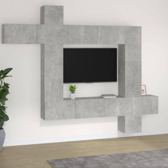 Berkfield Home 9 Piece TV Cabinet Set Concrete Grey Engineered Wood