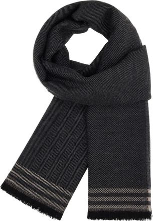 Boggi Milano Sciarpa con motivo spigato - Nero