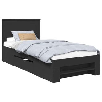 vidaXL Estructura De Cama Negro 80 X 200 Cm Madera De Ingenier&iacute;a Vidaxl