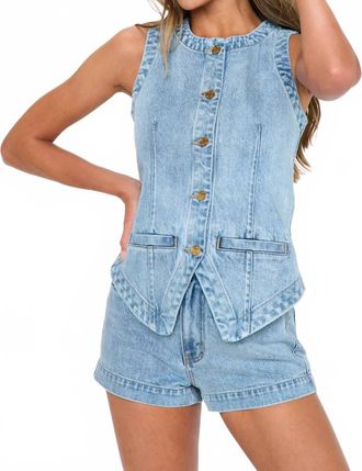 Show me your Mumu Womens Pacifica Top In Slate Indigo