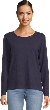 Mod-o-doc Long Sleeve Favorite T-Shirts Womens Clothing Vibrant Navy : MD (US 8-10), Cotton