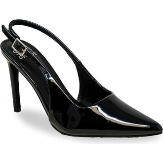 Chase + Chloe by Intouch Footwear Pointed Toe Slingback Pump in Black Patent at Nordstrom Rack, Size 8.5
