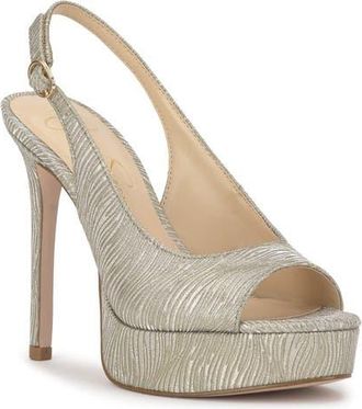 Jessica Simpson Sibilla Slingback Platform Sandal in Light Gold at Nordstrom, Size 7