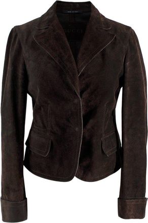 Gucci Brown Suede Blazer Jacket Size XS