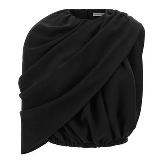Balenciaga Tops, Dames, Zwart, S, Zijden Cady Cape Top