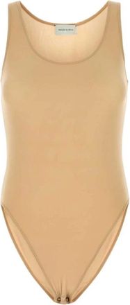 Magda Butrym Beige Stretch Cupro Bodysuit Gebreide kleding - Dames - Bodies - Beige - 2XS - Tops