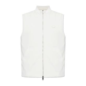 Moncler Vests, male, White, Size: XL Reversible vest with logo patch