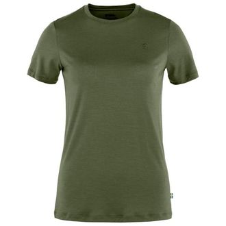 Fj&auml;llr&auml;ven Abisko Wool S/S T-Shirt f&uuml;r Damen | oliv
