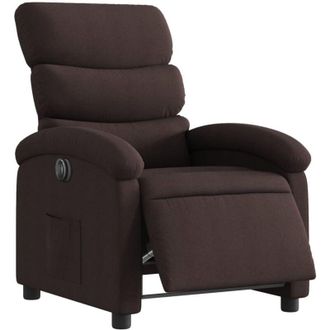vidaXL Vidaxl - Sill&oacute;n Reclinable El&eacute;ctrico Tela Marr&oacute;n Oscuro