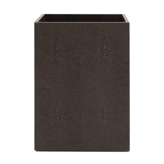 Posh Trading Company Chelsea Waste Basket - Faux Shagreen Chocolate in Brown