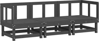 vidaXL Juego De Muebles De Jard&iacute;n 3 Pzas Madera Maciza De Pino Gris Vidaxl