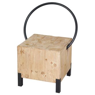 Hhg Nunca Usado] Silla De Comedor Hhg 601, Silla De Visita Taburete, Metal Industrial Madera Maciza Certificado Mvg, Natural