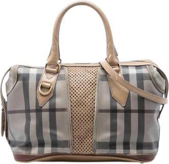 Burberry Pre-owned Vintage Satchel - Dames - Vintage Handtas - Grijs - ONE Size - Leer - Vintage