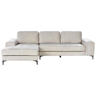 Beliani Beliani - Sof&aacute; Seccional Esquinero Moderno En Forma De L Patas De Metal Terciopelo Beige Claro Kiruna