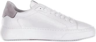 Philippe Model Leren Rubberen Zool Vetersneakers - Heren - Sneakers - Wit - 44 EU - Leer - Schoenen