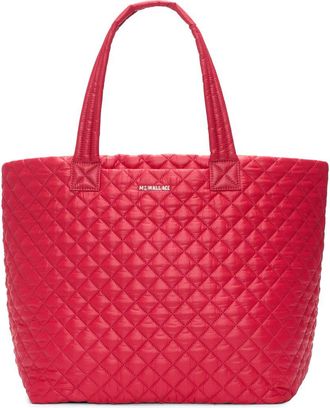 MZ Wallace Large Metro Deluxe Diamond Quilted Nylon Tote in Apple at Nordstrom