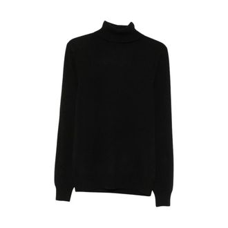 Malo Cashmere Turtleneck Jumper - male - Malo - Cashmere Knitwear - Black - 3XL - Knitwear