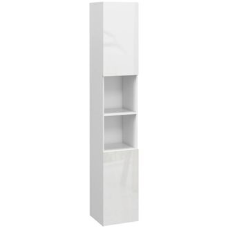 Kleankin High Gloss Bathroom Storage Cabinet With Adjustable Shelves White | TJ Hughes