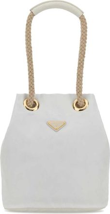 Prada White Mariner Small Bucket Bag