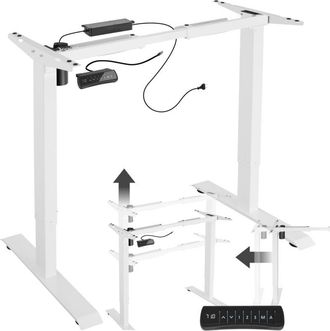 TecTake Tectake - Telaio per scrivania elettrico ad altezza regolabile e memorizzabile 85-129 x 65 x 71-121 cm - gambe tavolo, gambe per tavoli, gambe per