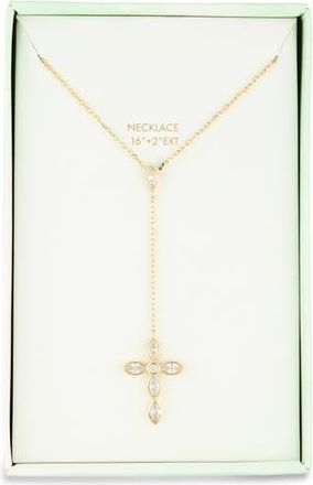 Argento Vivo Cross Lariat Necklace in Gold at Nordstrom Rack