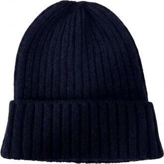 Fedeli Berr. Web Cashmere Beanie - Heren - Hoeden - Blauw - ONE Size - Kasjmier - Accessoires