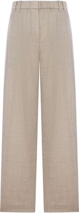 Brunello Cucinelli Straight Broeken - Dames - Straight fit broeken - Beige - L - Kasjmier - Broeken