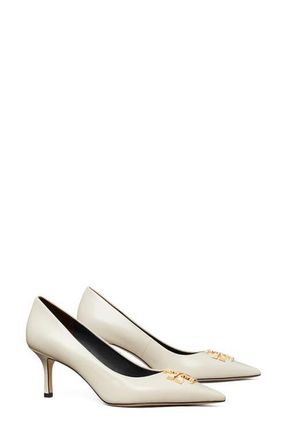 Tory Burch Eleanor Pointed Toe Pump in Light Cream /Gold at Nordstrom, Size 7