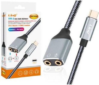 Trade Shop Trade Shop - Cavo Adattatore Audio Da Type-c A Doppio Jack 3,5mm Cuffie + Microfono Tpc3536
