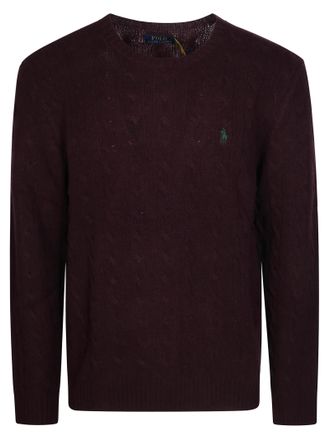 Polo Ralph Lauren Burgundy LSCableCN Cable-Knit Pullover Sweater