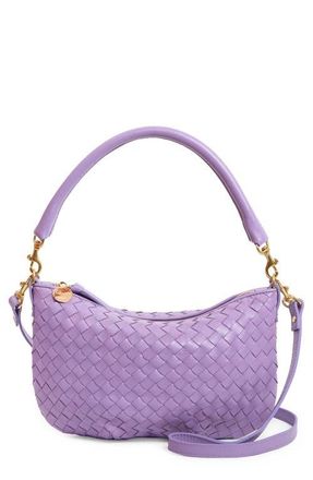 Clare Vivier Petit Moyen Woven Leather Messenger Bag in Jacaranda at Nordstrom