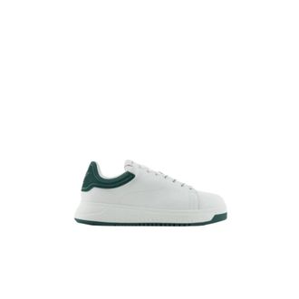 Emporio Armani Low Top Sneakers - Heren - Sneakers - Wit - 41 EU - Leer - Schoenen
