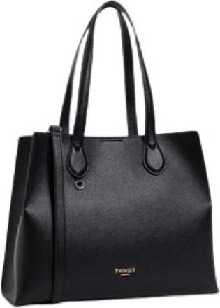 Twinset Tote Bag met kersen-detail - Dames - Shoppers - Zwart - ONE Size - Tassen