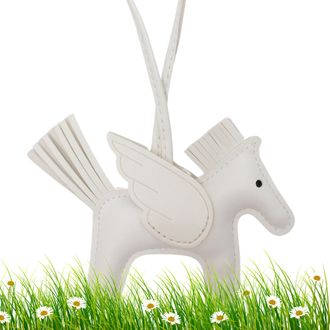 Generic Pegasus Keychain, Horse Keychain, Pony, Animal Keyring, PU Leather Animal Lover Gift for Women Girl Teen, White, One size