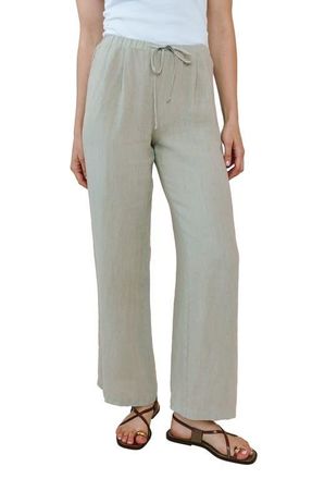 Bella Dahl Wide Leg Linen Pants in Green Tea at Nordstrom, Size X-Small