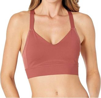 Brooks Drive Interlace Run Bra In Terracotta
