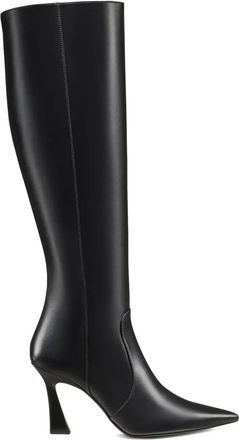 Stuart Weitzman 85mm Vinnie pointed zip boots - women - Calf Leather/Calf Leather/Fabric - 35,5 - Black