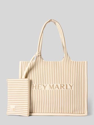 Hey Marly Strandtasche mit Label-Detail Modell Summer Signatur in Offwhite, Gr&ouml;&szlig;e 1