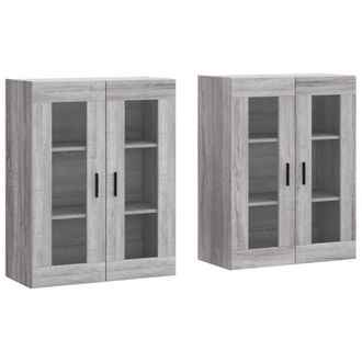 Berkfield Home Wall Mounted Cabinets 2 pcs Grey Sonoma Engineered Wood