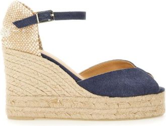 Castaner Blue Cotton Espadrille Wedges