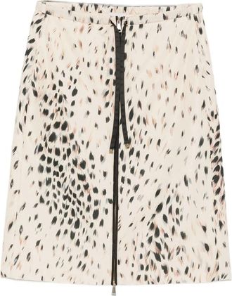 Moncler Leopard-print Zip-front Skirt